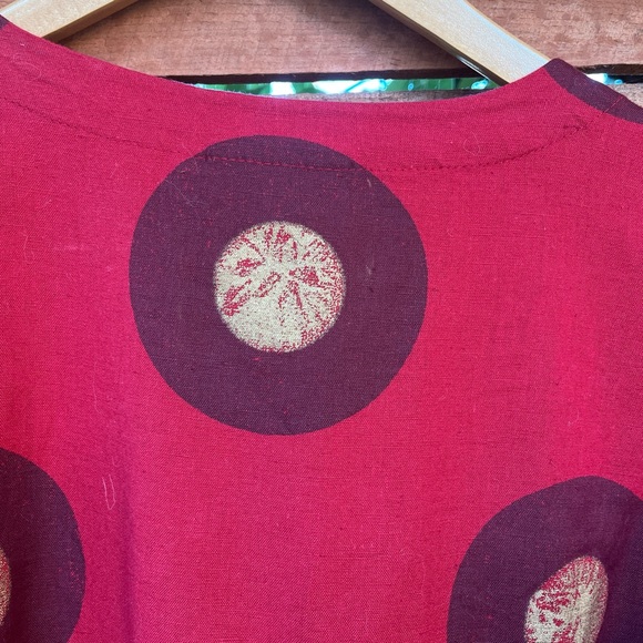 Utsa Red Cotton/Linen Dress - Picture 6 of 6